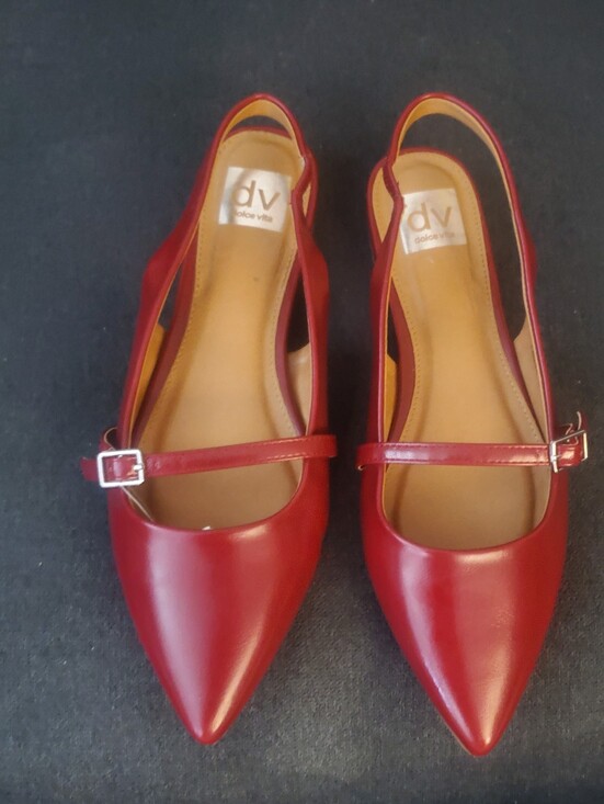 DV by Dolce Vita Shoes - DV by Dolce Vita Red Pointed-Toe Mary Jane Slingback Flats SZ 10
